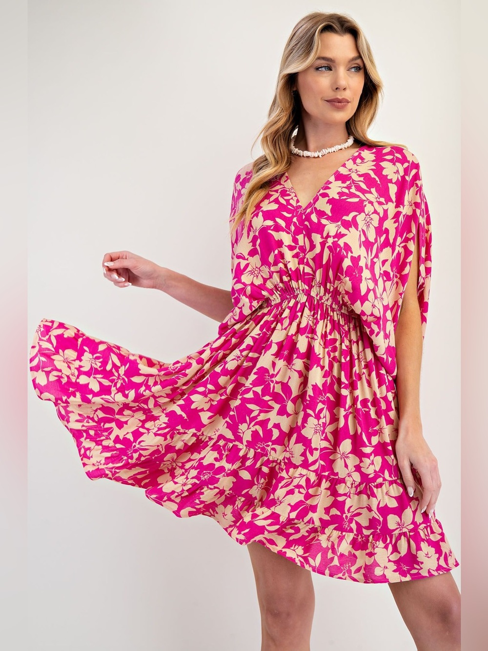Easel FLORAL PRINT RAYON GAUZE DRESS